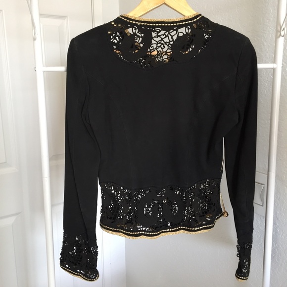 Roberto Cavalli dragon laser cut leather jacket - Picture 8 of 13